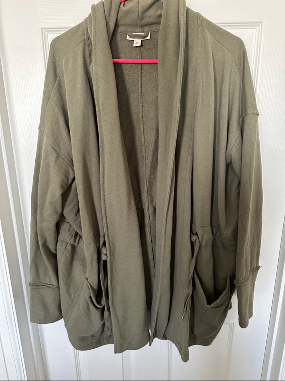 Knox Rose Olive Green Open-Front Shawl Collar Jacket
